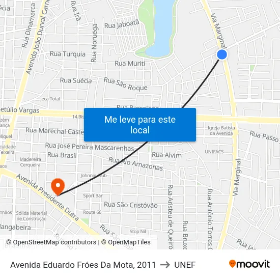 Avenida Eduardo Fróes Da Mota, 2011 to UNEF map