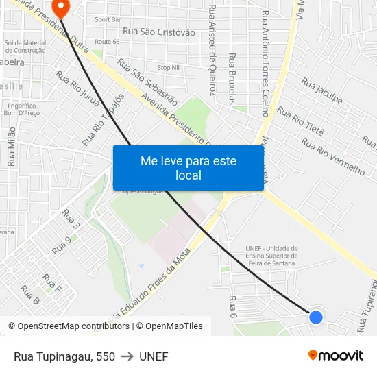 Rua Tupinagau, 550 to UNEF map