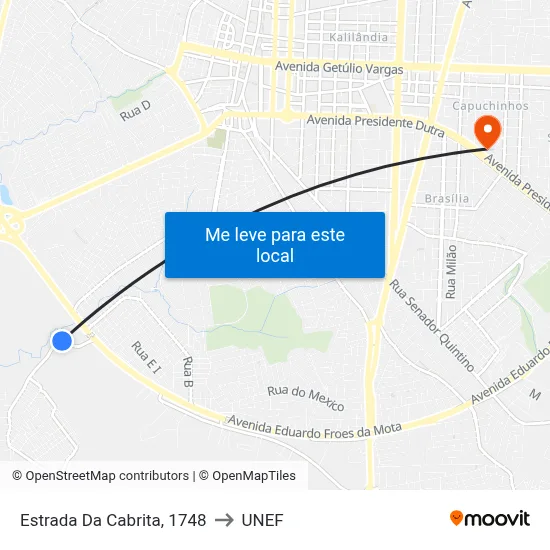 Estrada Da Cabrita, 1748 to UNEF map