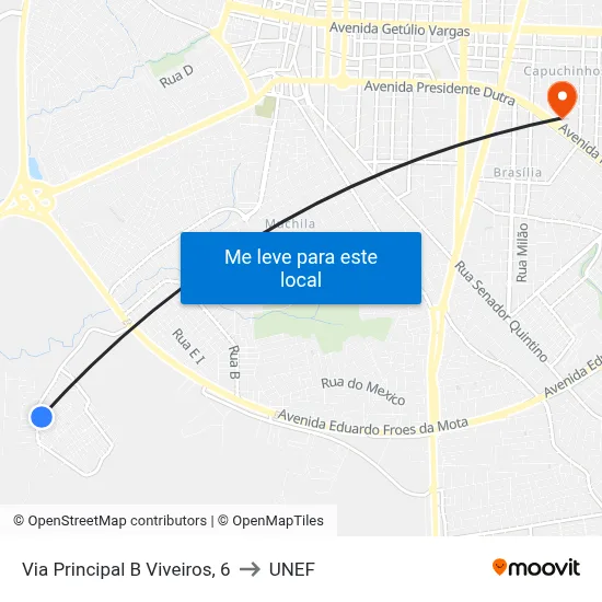 Via Principal B Viveiros, 6 to UNEF map