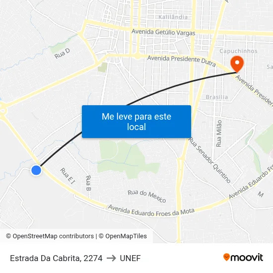 Estrada Da Cabrita, 2274 to UNEF map