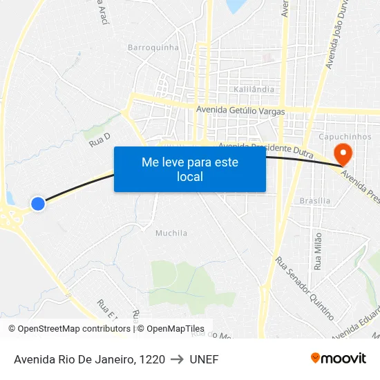 Avenida Rio De Janeiro, 1220 to UNEF map