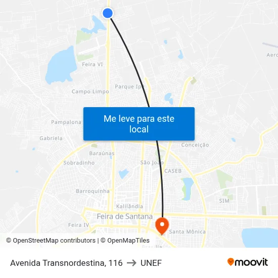 Avenida Transnordestina, 116 to UNEF map