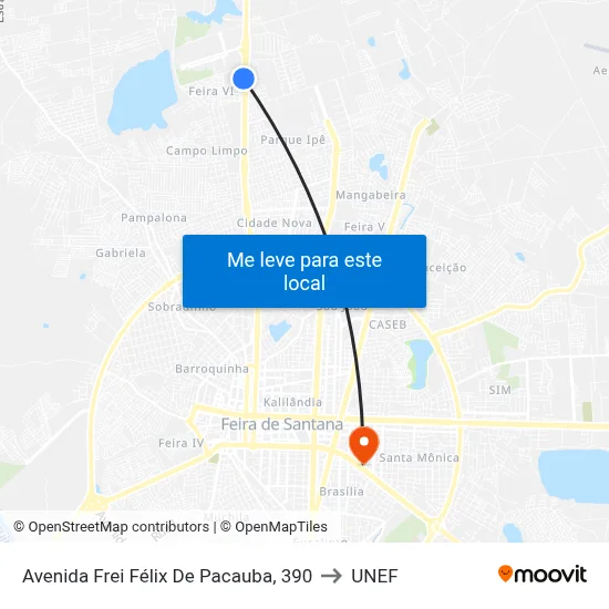 Avenida Frei Félix De Pacauba, 390 to UNEF map