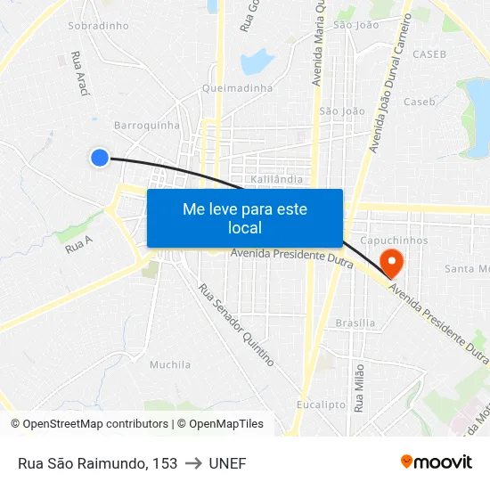 Rua São Raimundo, 153 to UNEF map