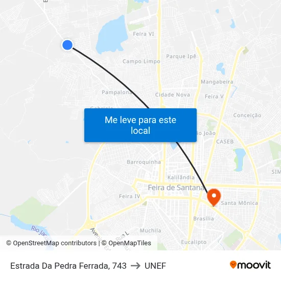 Estrada Da Pedra Ferrada, 743 to UNEF map