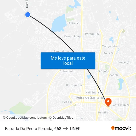 Estrada Da Pedra Ferrada, 668 to UNEF map