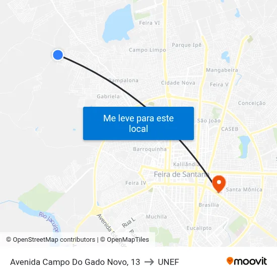 Avenida Campo Do Gado Novo, 13 to UNEF map