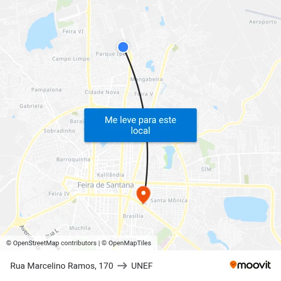 Rua Marcelino Ramos, 170 to UNEF map