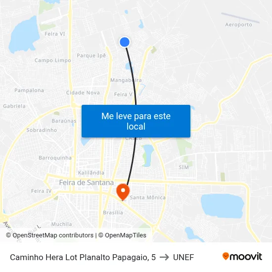 Caminho Hera Lot Planalto Papagaio, 5 to UNEF map