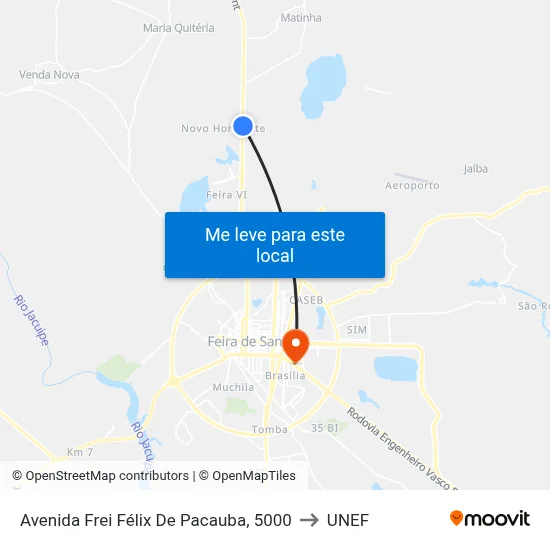 Avenida Frei Félix De Pacauba, 5000 to UNEF map