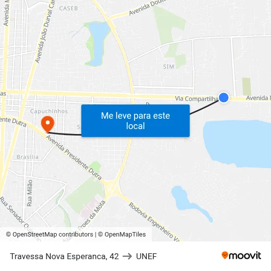 Travessa Nova Esperanca, 42 to UNEF map