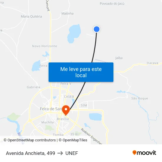 Avenida Anchieta, 499 to UNEF map