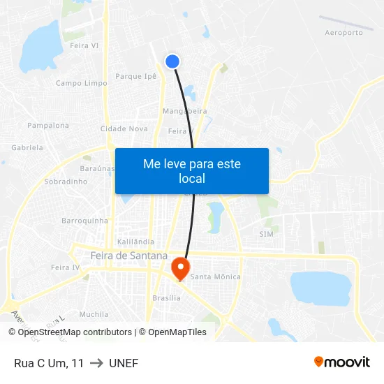 Rua C Um, 11 to UNEF map