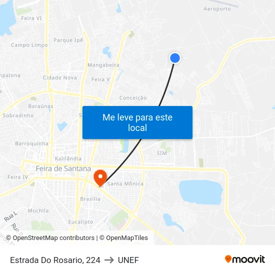 Estrada Do Rosario, 224 to UNEF map