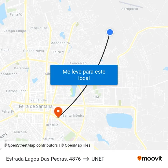 Estrada Lagoa Das Pedras, 4876 to UNEF map
