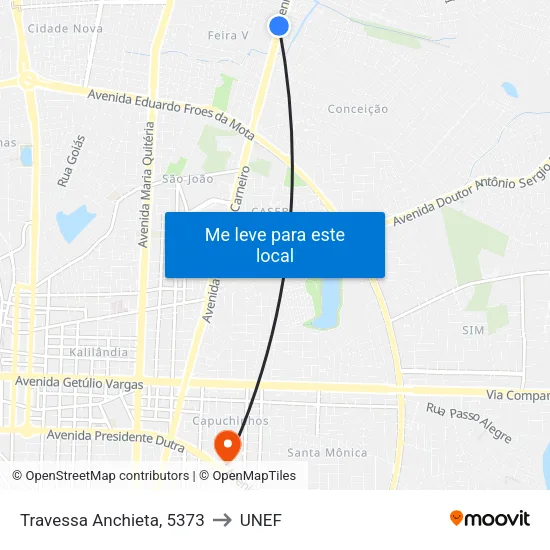 Travessa Anchieta, 5373 to UNEF map