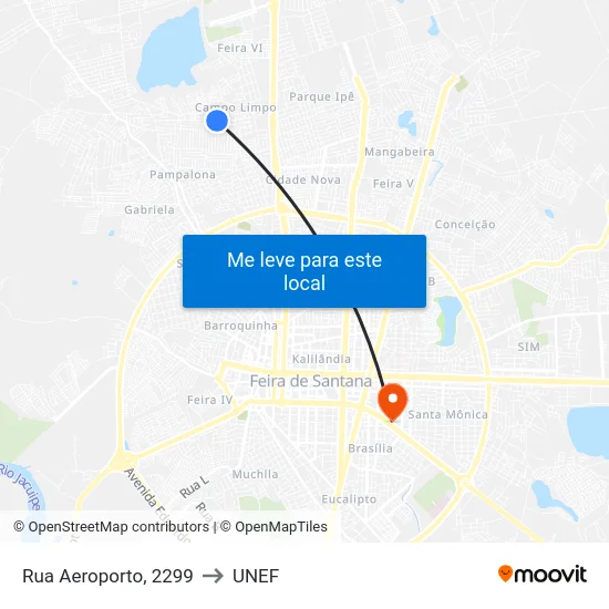 Rua Aeroporto, 2299 to UNEF map