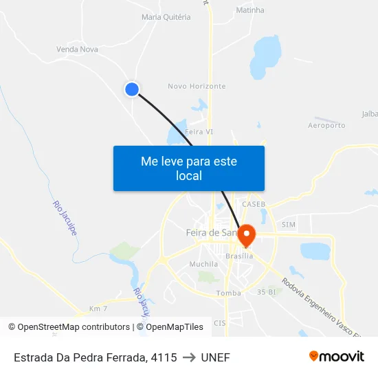 Estrada Da Pedra Ferrada, 4115 to UNEF map