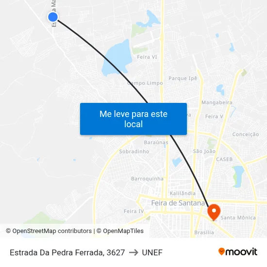 Estrada Da Pedra Ferrada, 3627 to UNEF map