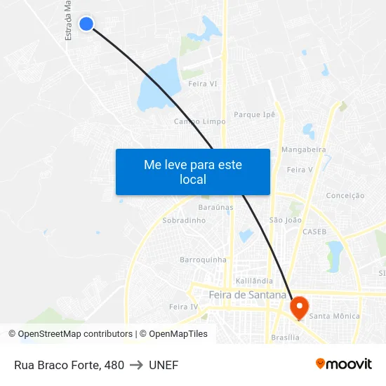 Rua Braco Forte, 480 to UNEF map