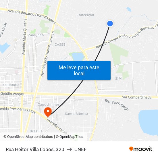 Rua Heitor Villa Lobos, 320 to UNEF map