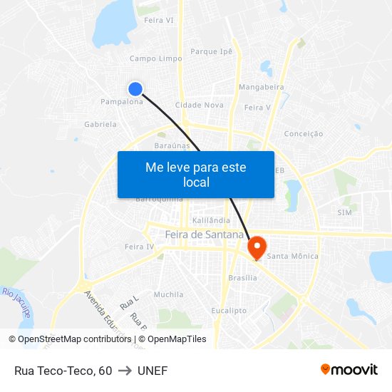 Rua Teco-Teco, 60 to UNEF map