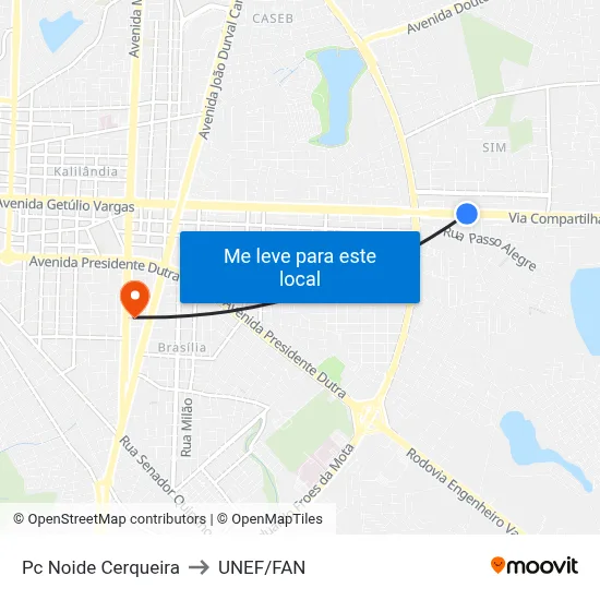 Pc Noide Cerqueira to UNEF/FAN map