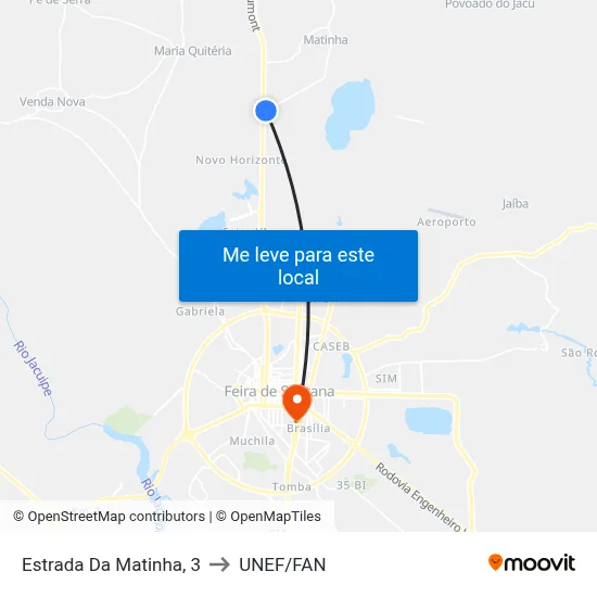 Estrada Da Matinha, 3 to UNEF/FAN map