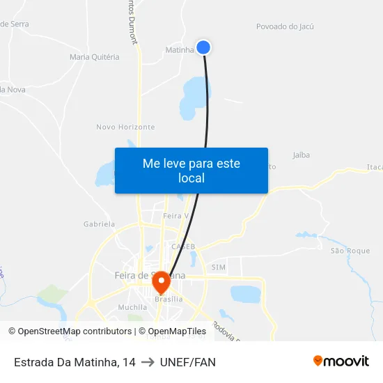Estrada Da Matinha, 14 to UNEF/FAN map