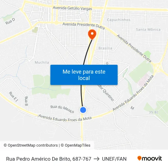 Rua Pedro Américo De Brito, 687-767 to UNEF/FAN map