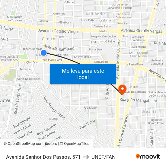 Avenida Senhor Dos Passos, 571 to UNEF/FAN map