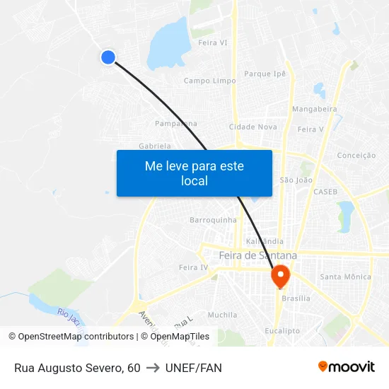 Rua Augusto Severo, 60 to UNEF/FAN map