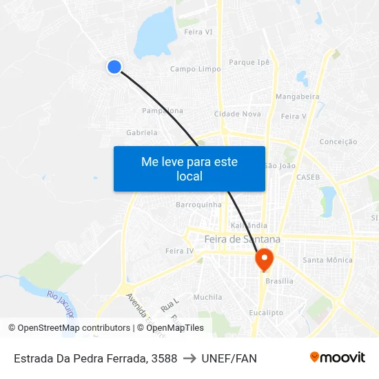 Estrada Da Pedra Ferrada, 3588 to UNEF/FAN map