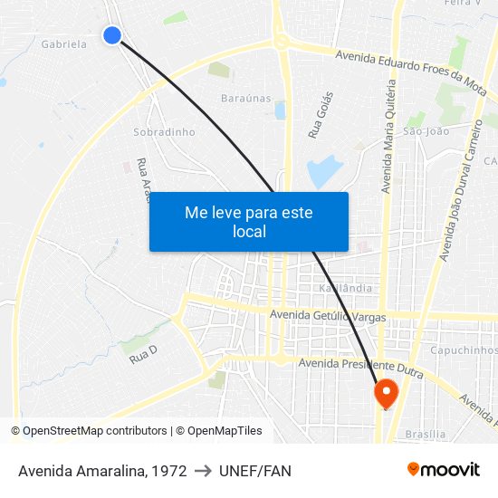 Avenida Amaralina, 1972 to UNEF/FAN map