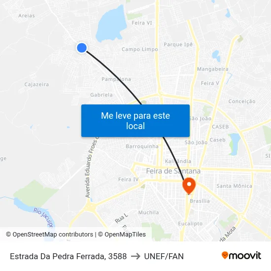 Estrada Da Pedra Ferrada, 3588 to UNEF/FAN map