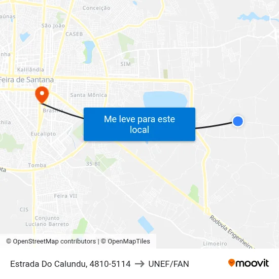 Estrada Do Calundu, 4810-5114 to UNEF/FAN map