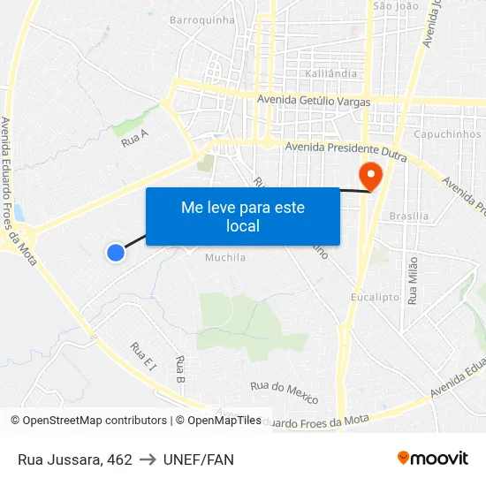 Rua Jussara, 462 to UNEF/FAN map
