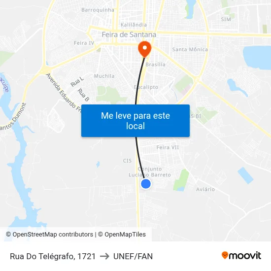 Rua Do Telégrafo, 1721 to UNEF/FAN map