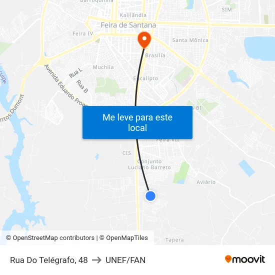 Rua Do Telégrafo, 48 to UNEF/FAN map