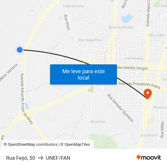 Rua Feijó, 50 to UNEF/FAN map