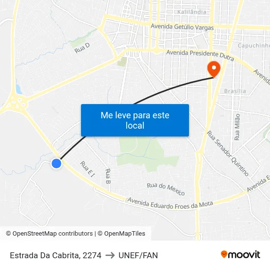 Estrada Da Cabrita, 2274 to UNEF/FAN map