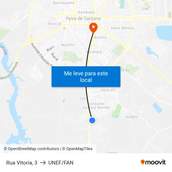 Rua Vitoria, 3 to UNEF/FAN map