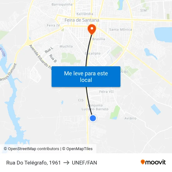 Rua Do Telégrafo, 1961 to UNEF/FAN map