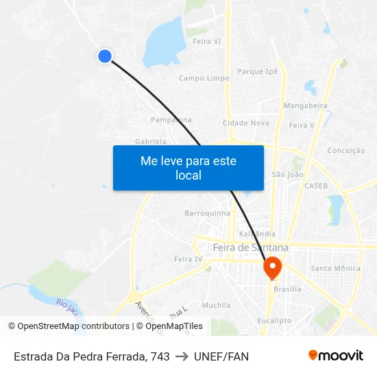 Estrada Da Pedra Ferrada, 743 to UNEF/FAN map