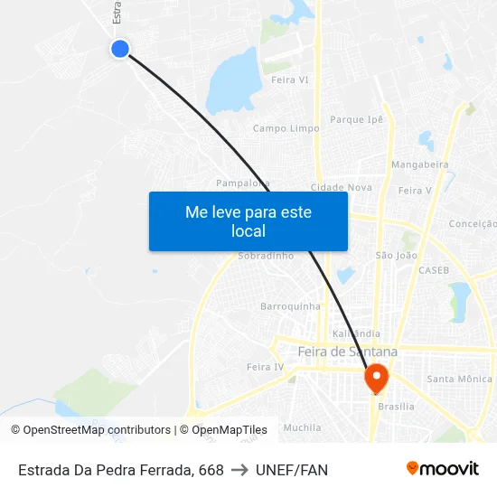 Estrada Da Pedra Ferrada, 668 to UNEF/FAN map