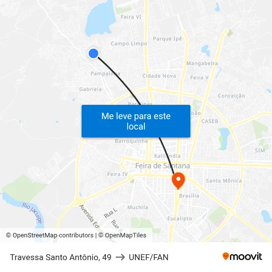 Travessa Santo Antônio, 49 to UNEF/FAN map