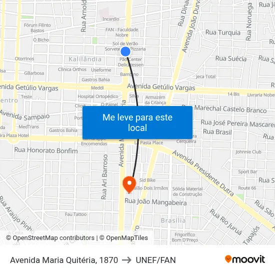 Avenida Maria Quitéria, 1870 to UNEF/FAN map