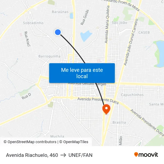 Avenida Riachuelo, 460 to UNEF/FAN map