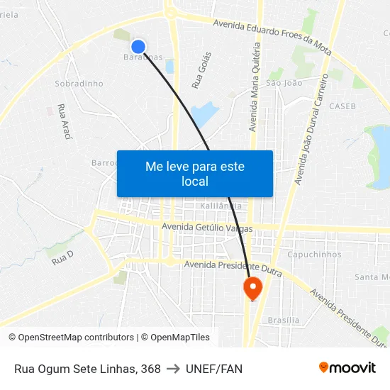 Rua Ogum Sete Linhas, 368 to UNEF/FAN map